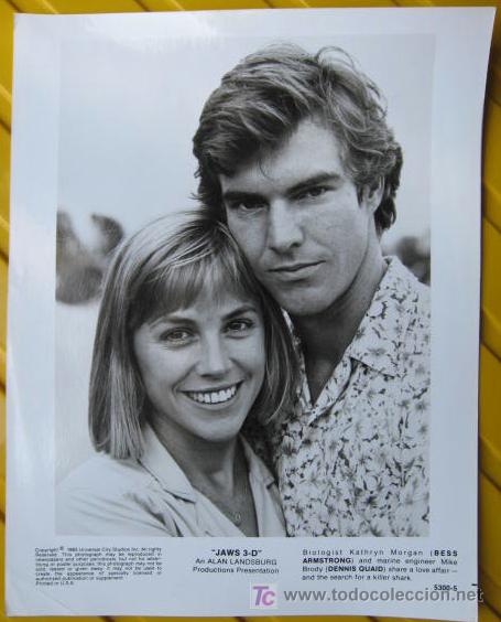 Cine: FOTOGRAFIA ORIGINAL DE LA PELICULA  TIBURON 3 - D DENNIS  QUAID