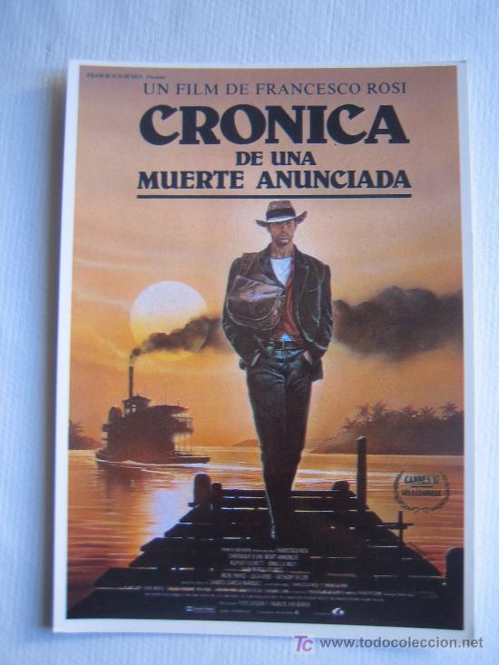 Cine: Cronica de una muerte anunciada - Gabriel Garcia Marquez - postal lauren films rupert everett