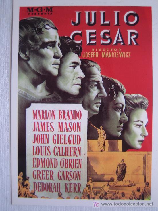 Cine: postal Julio Cesar - marlon Brando Joseph L. Mankiewicz james mason  Shakespeare