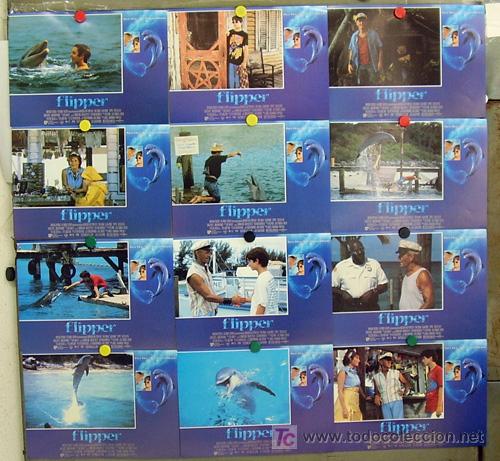 Cinema: AAW41 FLIPPER ELIJAH WOOD PAUL HOOGAN SET COMPLETO 12 FOTOCROMOS ORIGINAL ESTRENO