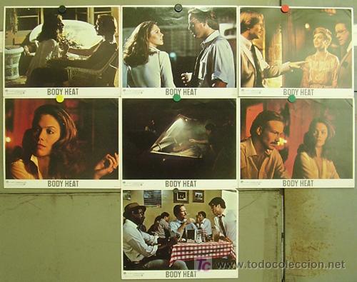 Cine: T05617 FUEGO EN EL CUERPO WILLIAM HURT KATHLEEN TURNER LAWRENCE KASDAN SET 7 FOTOCROMOS ORIGINAL USA