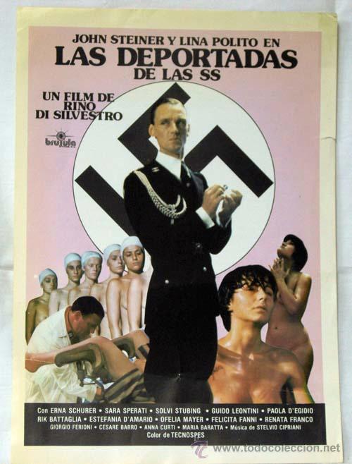Cinema: Cartel publicidad pel&iacute;cula Las deportadas de las SS de Br&uacute;jula Films 1980