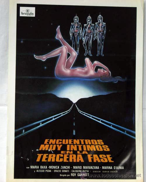Cinema: Cartel publicidad pel&iacute;cula Encuentros muy &iacute;ntimos en la tercera fase de Br&uacute;jula Films 1980