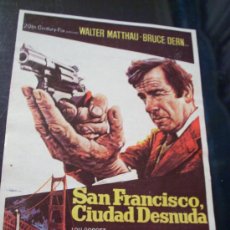 Cine: 'SAN FRANCISCO, CIUDAD DESNUDA', CON WALTER MATTHAU. FICHA TAMAÑO POSTAL.