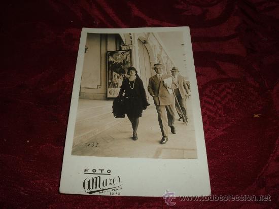 Cine: postal foto a mazer mar de plata 1929,detalle cartel cinematografico gorila,king-kong