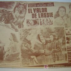 Cine: EL VALOR DE LASSIE - ORIGINAL LOBBY CARD MEXICANO - ELIZABETH TAYLOR