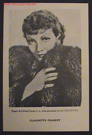 Kino: FOTOGRAFIA CLAUDETTE COLBERT - EDITORIAL CASTRO - MIDE 20 X 13 CMS - .