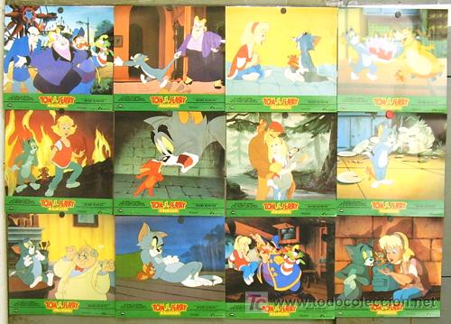 Cine: GJ91 TOM Y JERRY LA PELICULA SET COMPLETO 12 FOTOCROMOS ORIGINAL ESTRENO