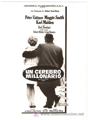 Kino: F2174 UN CEREBRO MILLONARIO PETER USTINOV MAGGIE SMITH KARL MALDEN FOTO B/N ORIGINAL ESPA&Ntilde;OLA