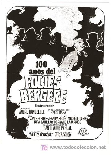 Kino: F2187 100 A&Ntilde;OS DEL FOLIES BERGERE JEAN CLAUDE PASCAL ANDRE HUNNEBELLE FOTO B/N ORIGINAL ESPA&Ntilde;OLA