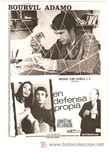 Cinema: F2694 BOURVIL ADAMO EN DEFENSA PROPIA FOTO ORIGINAL B/N ESPA&Ntilde;OLA