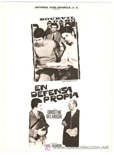 Kino: F2695 BOURVIL ADAMO EN DEFENSA PROPIA FOTO ORIGINAL B/N ESPA&Ntilde;OLA
