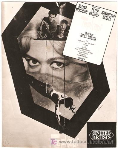 Kino: F2697 TOPKAPI MELINA MERCOURI MAXIMILIAN SCHELL PETER USTINOV FOTO ORIGINAL B/N ESPA&Ntilde;OLA