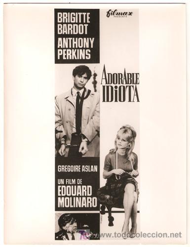 Cine: F30296D ADORABLE IDIOTA BRIGITTE BARDOT ANTHONY PERKINS FOTO ORIGINAL B/N ESPA&Ntilde;OLA