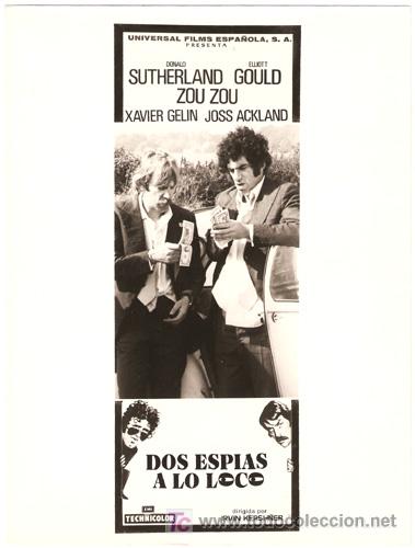 Cinema: F3515 DOS ESPIAS A LO LOCO ELLIOTT GOULD DONALD SUTHERLAND FOTO ORIGINAL B/N ESPA&Ntilde;OLA