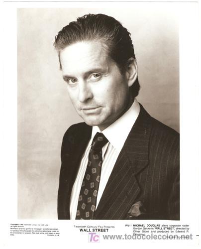 Cinema: F3918 MICHAEL DOUGLAS WALL STREET FOTO ORIGINAL B/N AMERICANA