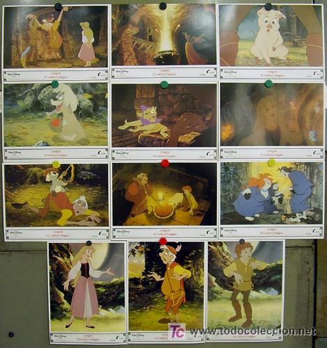 Cine: T03445 TARON Y EL CALDERO MAGICO WALT DISNEY SET COMPLETO 12 FOTOCROMOS ORIGINAL ESTRENO