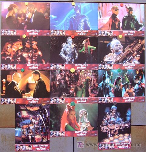 Cine: QT03 BATMAN Y ROBIN GEORGE CLOONEY SET COMPLETO 12 FOTOCROMOS ORIGINAL ESTRENO