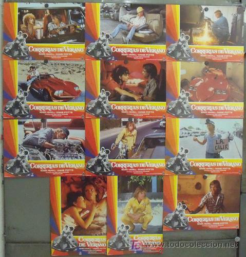 Kino: IW09 CORRERIAS DE VERANO MARK HAMILL ANNIE POTTS SET COMPLETO 12 FOTOCROMOS ORIGINAL ESTRENO