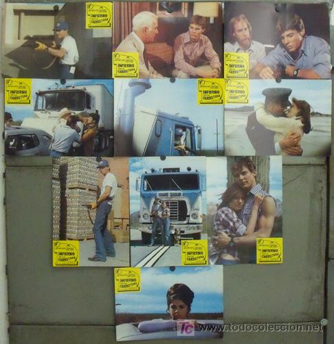 Cine: AFL51 INFIERNO EN LA CARRETERA JEAN MICHEL VINCENT KAY LENZ SET 10 FOTOCROMOS ORIGINAL ESTRENO