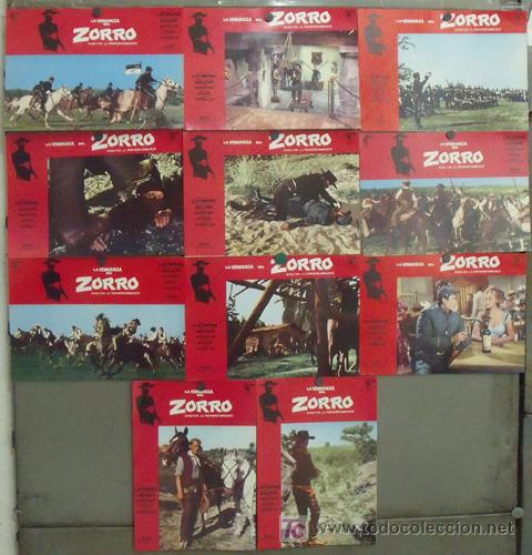 Cinema: IX08 LA VENGANZA DEL ZORRO FRANK LATIMORE ROMERO MARCHENT SPAGHETTI SET 11 FOTOCROMOS ORIGINAL