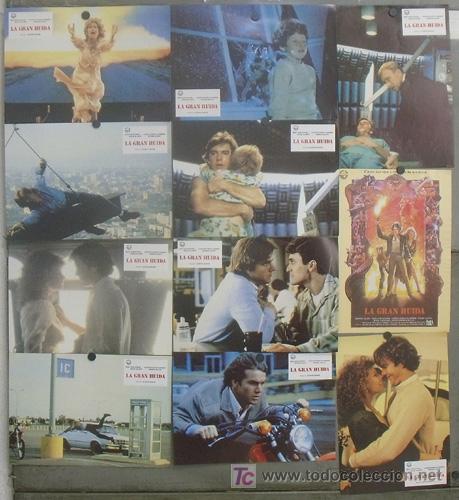 Cinema: JD64 LA GRAN HUIDA DENNIS QUAID KATE CAPSHAW SET 11 FOTOCROMOS ORIGINAL ESTRENO