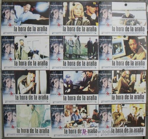 Kino: JE45 LA HORA DE LA ARA&Ntilde;A MORGAN FREEMAN SET COMPLETO 12 FOTOCROMOS ORIGINAL ESTRENO