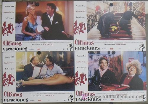 Cinema: JE65 ULTIMAS VACACIONES PAULA VAZQUEZ SET COMPLETO 4 FOTOCROMOS ORIGINAL ESTRENO