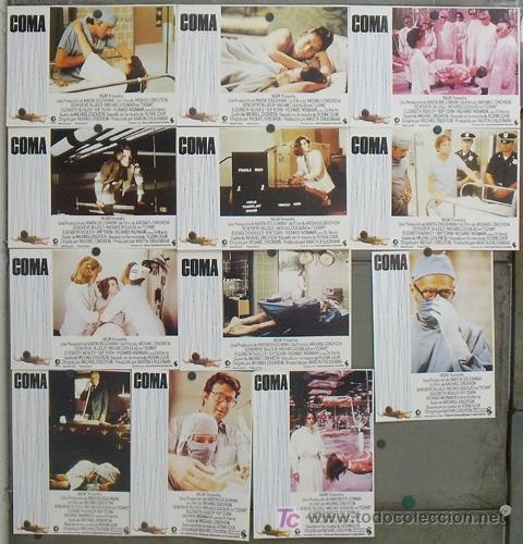 Cin&eacute;ma: JF30 COMA GENEVIEVE BUJOLD MICHAEL DOUGLAS SET COMPLETO 12 FOTOCROMOS ORIGINAL ESTRENO