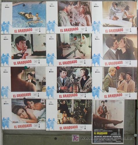 Cine: JG11 EL GRADUADO DUSTIN HOFFMAN SET COMPLETO 12 FOTOCROMOS ORIGINAL ESPA&Ntilde;OL