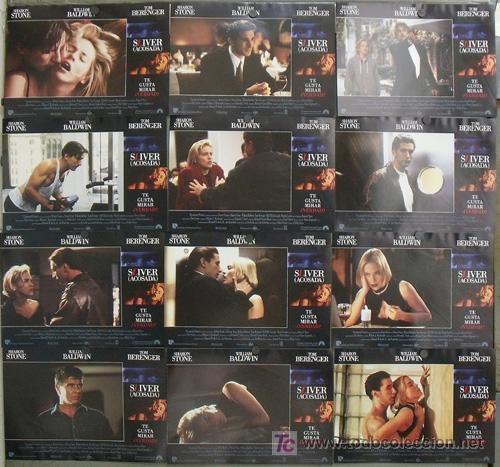 Cine: JH34 SLIVER ACOSADA SHARON STONE WILLIAM BALDWIN SET COMPLETO 12 FOTOCROMOS ORIGINAL ESTRENO