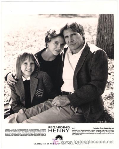 Kino: FCJ 1517 HARRISON FORD ANNETTE BENING A PROPOSITO DE HENRY FOTO ORIGINAL B/N AMERICANA