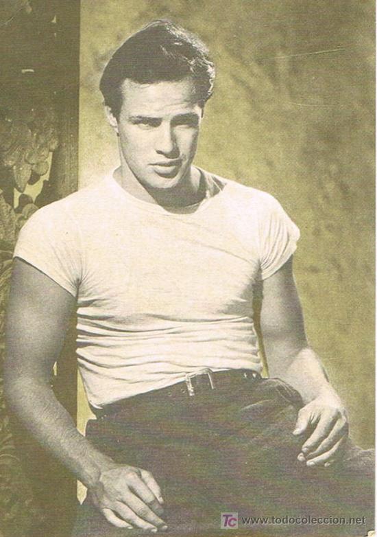 Cine: POSTAL MARLON BRANDO (UN TRANVIA LLAMADO DESEO) SERIE MITOS REVISTA FOTOGRAMAS 1988