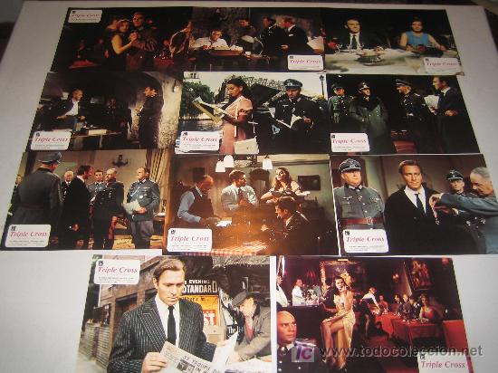Cine: triple cross - coleccion 12 fotocromos de la reposicion romy schneider segunda guerra mundial