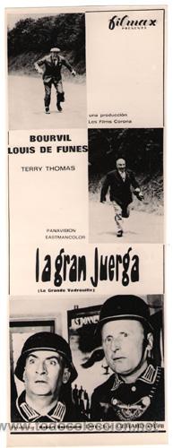 Kino: FCJ 1811 LA GRAN JUERGA LOUIS DE FUNES BOURVIL FOTO B/N ORIGINAL ESPA&Ntilde;OLA