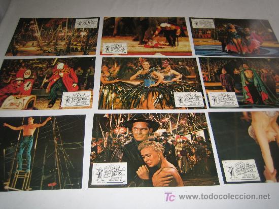 Cine: el mayor espectaculo del mundo - charlton heston - coleccion 9 fotocromos de estreno