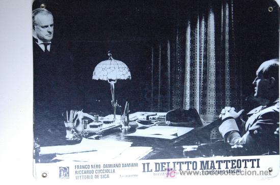 Cinema: el delito matteotti - franco nero - damiano damiani  - 1 fotocromo original acartonado