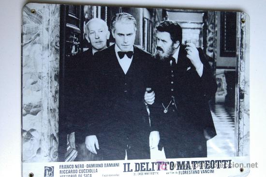 Cinema: el delito matteotti - franco nero - damiano damiani  - 1 fotocromo original acartonado
