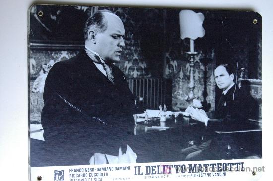 Cinema: el delito matteotti - franco nero - damiano damiani  - 1 fotocromo original acartonado