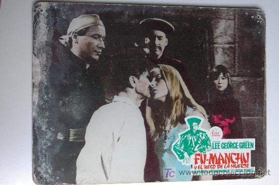 Cine: fu manchu y el beso de la muerte - jesus franco - christopher lee - 1 fotocromo original acartonado