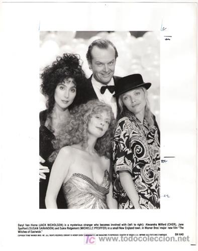 Kino: FCJ 2086 MICHELLE PFEIFFER SUSAN SARANDON CHER LAS BRUJAS DE EASTWICK FOTO ORIGINAL B/N AMERICANA