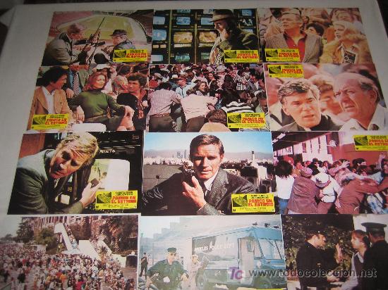 Cine: panico en el estadio - charlton heston  - coleccion 12 fotocromos del estreno