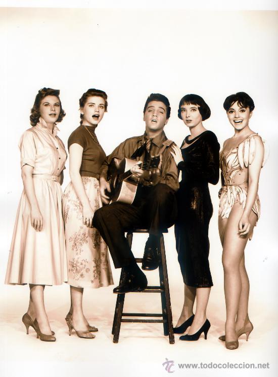Cine: EXCELENTE FOTO DE ELVIS PRESLEY,DOLORES HART,CAROLYN JONES,JAN SHEPARD Y LILIANE MONTEVECCHI