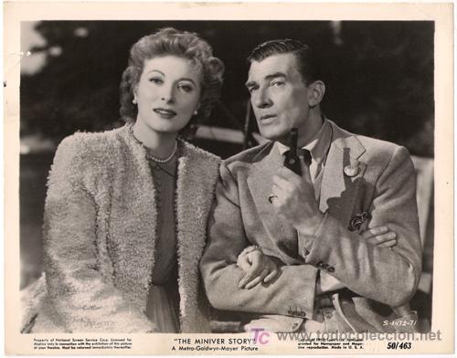 Cinema: FCJ 12369D GREER GARSON WALTER PIDGEON LA HISTORIA DE LOS MINIVER FOTO B/N ORIGINAL AMERICANA