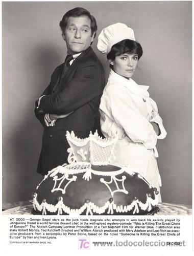 Kino: FCJ 3182 JACQUELINE BISSET GEORGE SEGAL PERO QUIEN MATA A LOS GRANDES CHEFS FOTO B/N ORIG AMERICANA