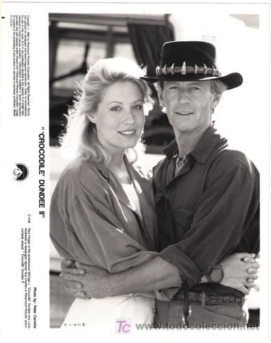Kino: FCJ 3262 PAUL HOGAN LINDA KOZLOWSKI COCODRILO DUNDEE FOTO B/N ORIGINAL AMERICANA