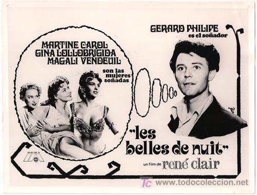 Kino: FCJ 3403 LES BELLES DE NUIT GINA LOLLOBRIGIDA GERARD PHILIPE RENE CLAIR FOTO B/N ORIGINAL ESPA&Ntilde;OLA