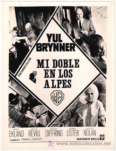 Kino: FCJ 3431 MI DOBLE EN LOS ALPES YUL BRYNNER FOTO B/N ORIGINAL ESPA&Ntilde;OLA