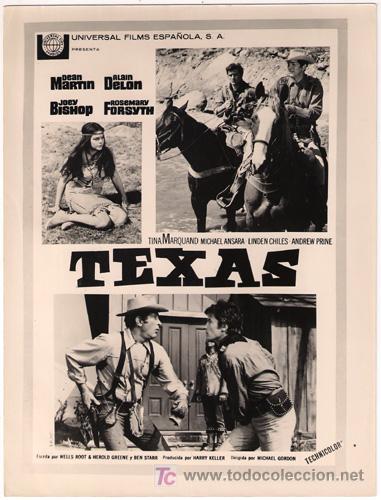 Cin&eacute;ma: FCJ 3467 TEXAS DEAN MARTIN ALAIN DELON FOTO B/N ORIGINAL ESPA&Ntilde;OLA