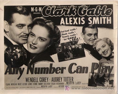 Kino: FCJ 14049D HAGAN JUEGO CLARK GABLE ALEXIS SMITH FOTO B/N ORIGINAL AMERICANA